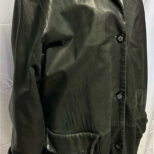 Black Leather Reversible Women's Jacket